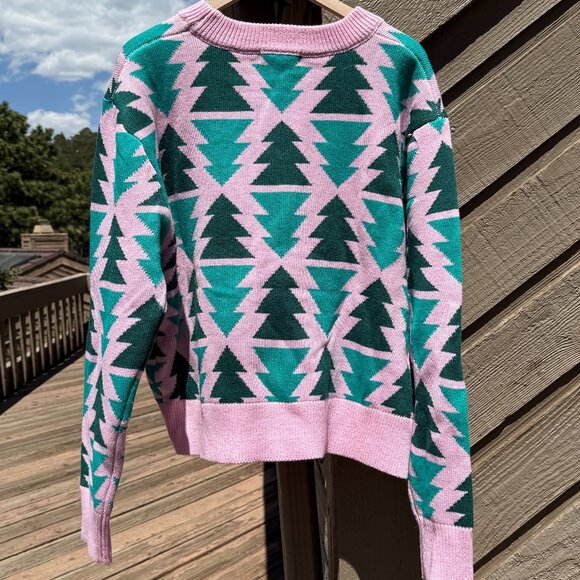 Greyson Threads Pink Evergreen Trees Holiday Sweater - Picture 3 of 9
